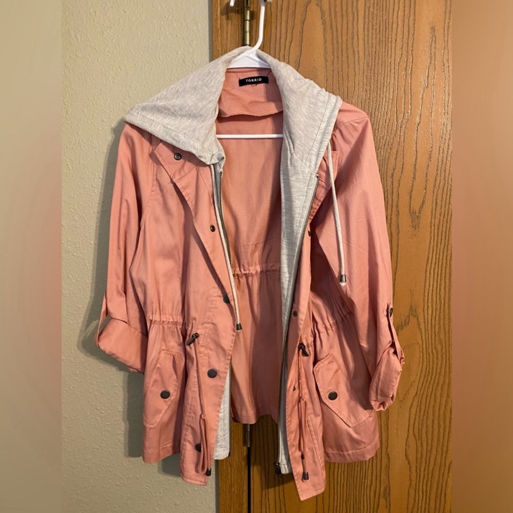 Torrid Pink Hooded Coastal Cargo Jacket
